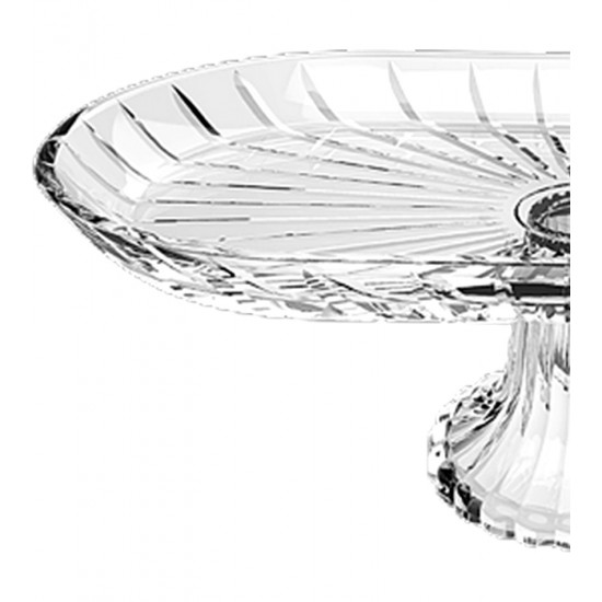 Prato Oval Com Pé 28cm Comprimento Por 14cm De Largura Em Vidro